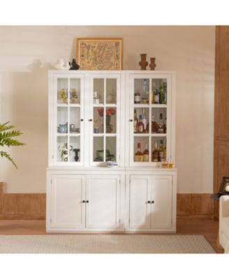 75" Pantry Cabinet Set, 60" Farmhouse Display Cabinets