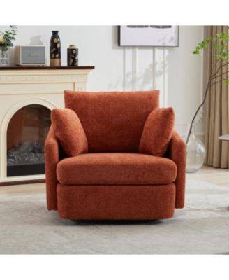 Swivel Accent Chair with Pillows