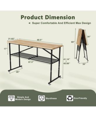 Streamdale Folding Butcher-Block Workbench - Portable Utility Table