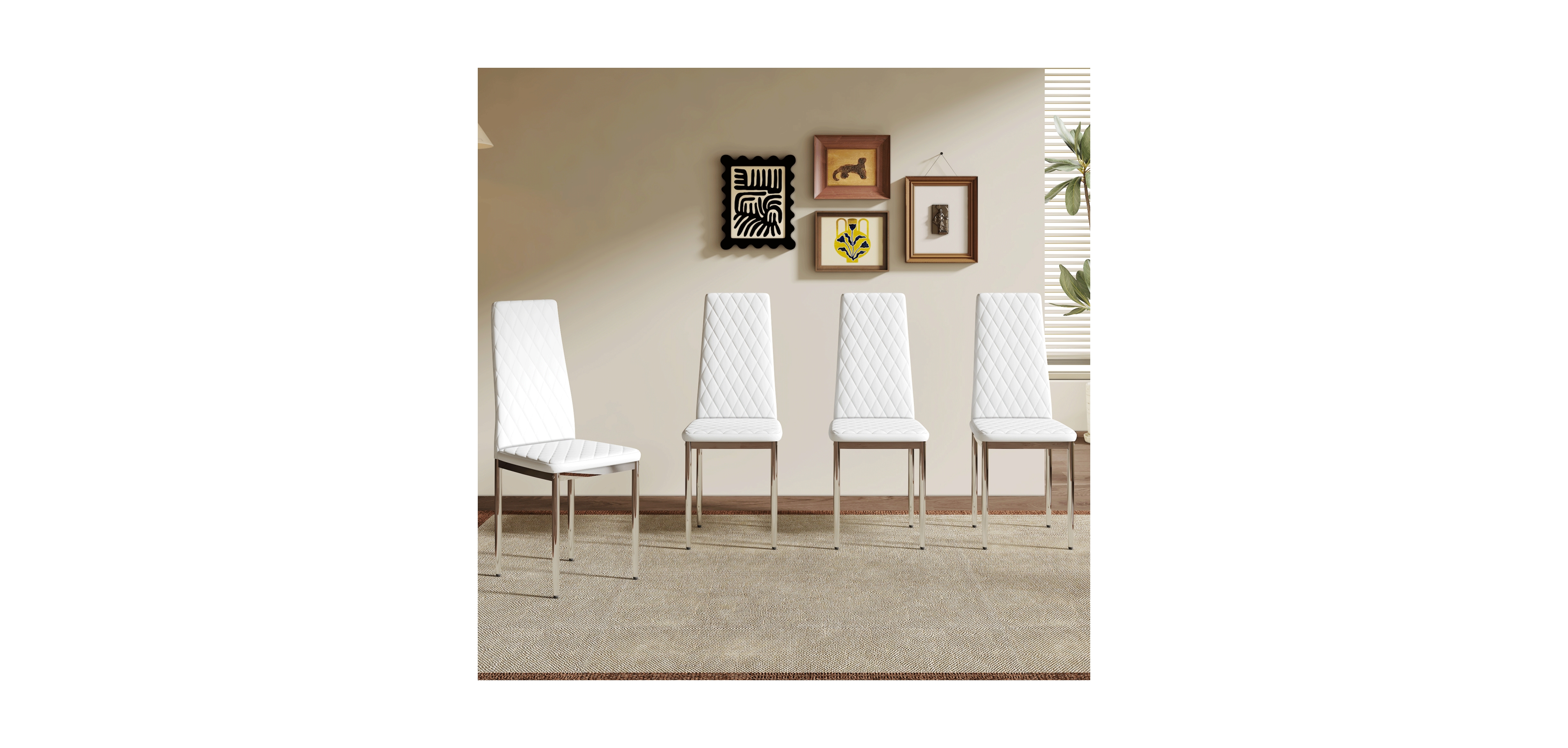 Streamdale Furniture Diamond Quilted Dining Chairs (Set of 4)