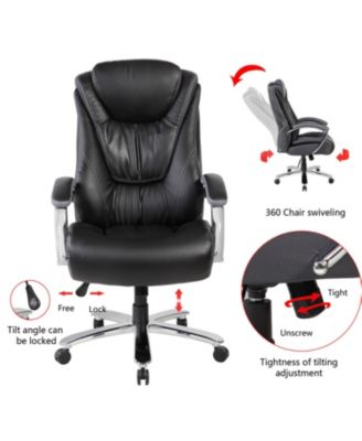 Ergonomic PU Leather Office Chair with Lumbar Support