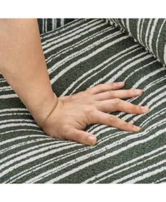  Green & White Striped Accent Chair with Nailhead Trim