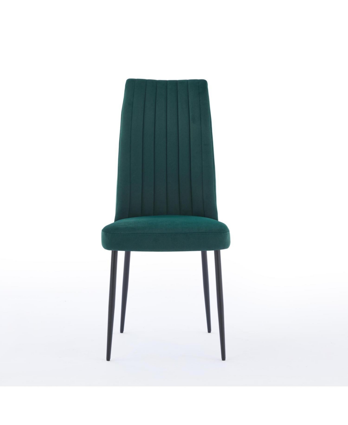 Streamdale Green Velvet Dining Chairs, Adjustable Feet, Set of 2