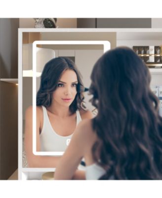  LED Makeup Vanity with Adjustable Lighting and Storage