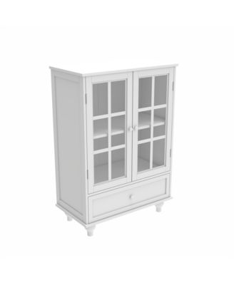 Modern White Glass Door Buffet Cabinet