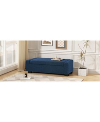 50" Rectangular Ottoman Bench with Hinged Lid & Storage