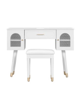 Vanity Makeup Table Set Charging Port