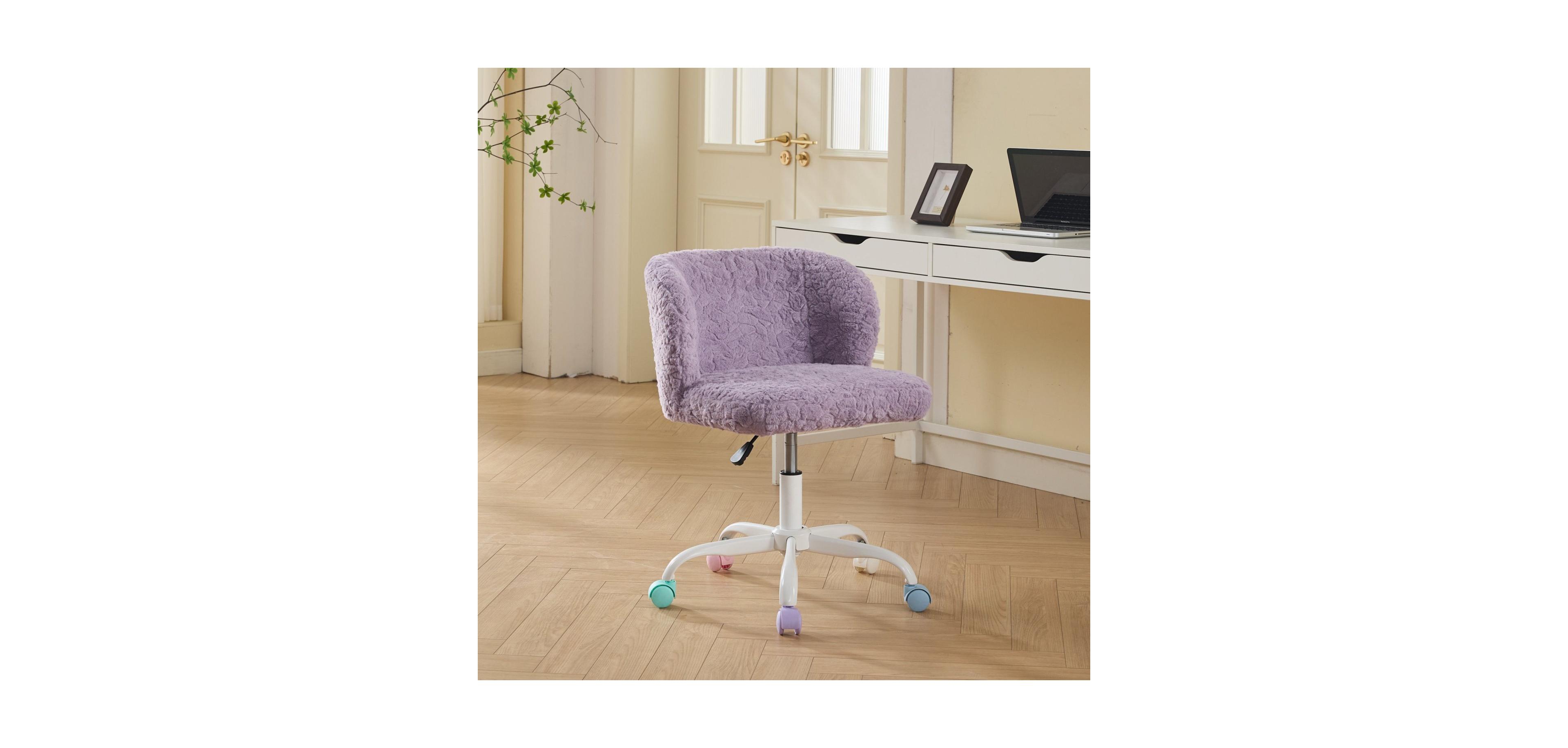 Streamdale Furniture Violet Artificial Rabbit Hair Office Chair