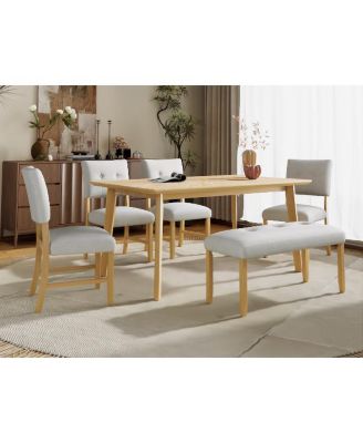 Retro Dining Table, Seats 6, Rubberwood Legs