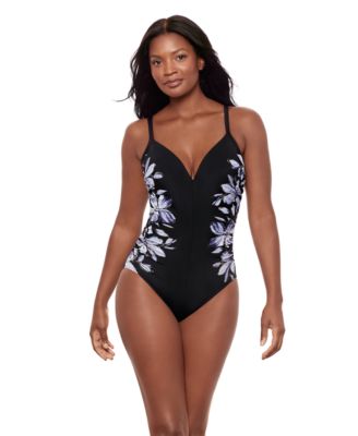 Miraclesuit - Women's V-Neck Fiore Di Luna Temptation Underwire One-Piece Swimsuit