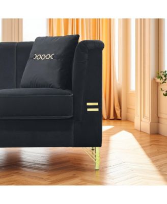 Streamdale Modern Velvet 3-Seater Sofa, Tufted Back