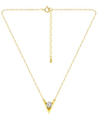 Cubic Zirconia V-Cast Pendant Necklace, Macy's Exclusive