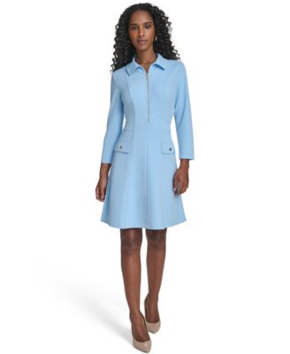 Women's Zip-Front Fit and Flare Dress