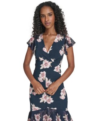 Women's Chiffon Combo Midi Dress