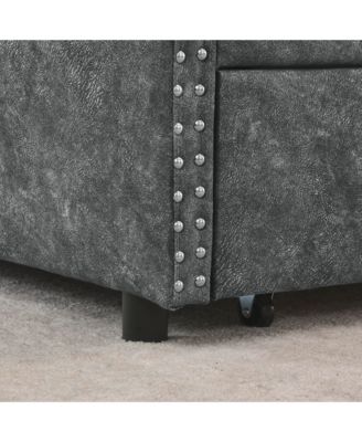 Streamdale Queen Tufted Daybed with Drawers and Copper Accents