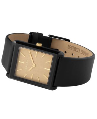 Women's 'Virgil' 1736c Black Leather Band Watch, 26mm