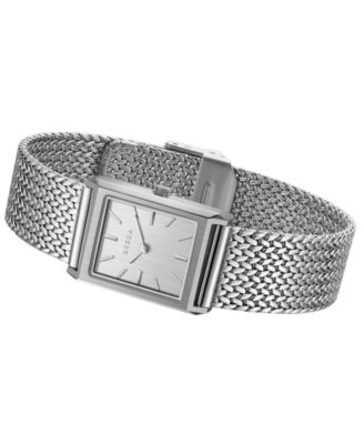Women's 'Virgil Tethered' Silver Stainless Steel Mesh Watch, 20mm
