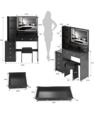 41" LED Mirror Vanity Table with Stool
