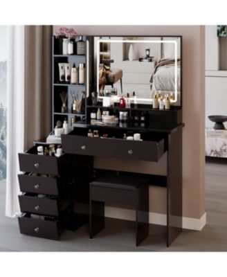41" LED Mirror Vanity Table with Stool