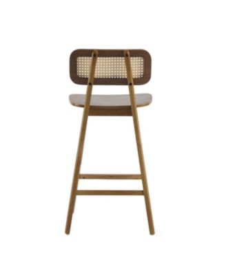 Bari Indoor Wood Barstool, Walnut Finished, Set of 2