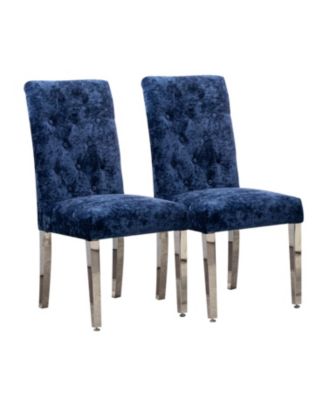  Velvet Dining Chairs (Set of 2) - Deep Blue