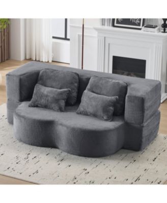 Streamdale Queen Chenille Foldable Sofa Bed - Convertible Futon Couch