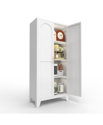 61" Metal Storage Cabinet with Adjustable Shelves (White)