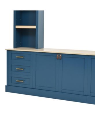  Farmhouse Entertainment Center Wall Unit for 75" TV