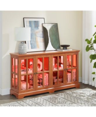 + 1 Pc + Wood (Dark Oak) + LED Lighting + Curio Cabinet