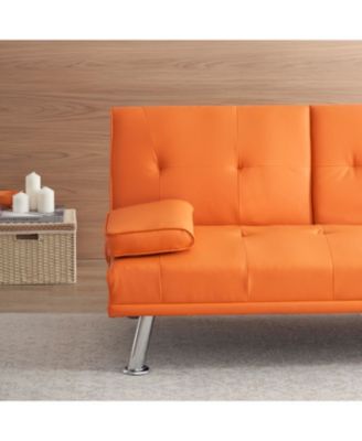 Leather Sofa Bed w/ Coffee Table