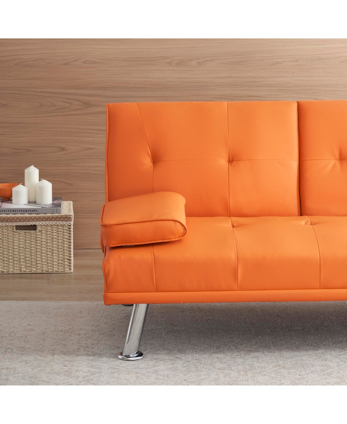 Streamdale Furniture Leather Sofa Bed w/ Coffee Table