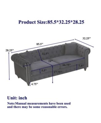 Modern 6-Seat Sofa with Wood Frame & Cushions