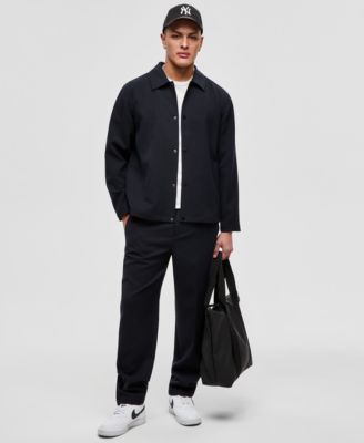 Men's Relaxed Solid-Color Coach's Jacket