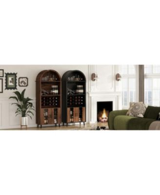 + 71" + Wood (assuming material is wood) + Wine Rack & Glass Holder + Wine Bar Cabinet