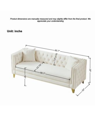 Streamdale Chesterfield Velvet Sofa, 3+3 Seater, Button Nailhead.