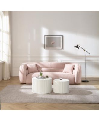 White Round Nesting Coffee Tables (Set of 2)