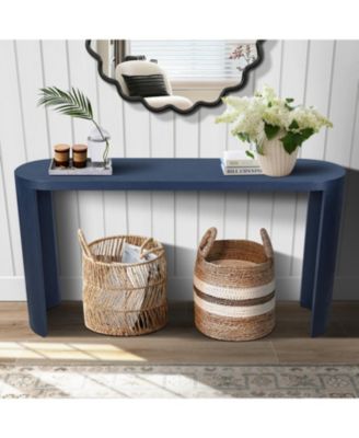 Navy Blue 60" Entryway Table with Curved Legs