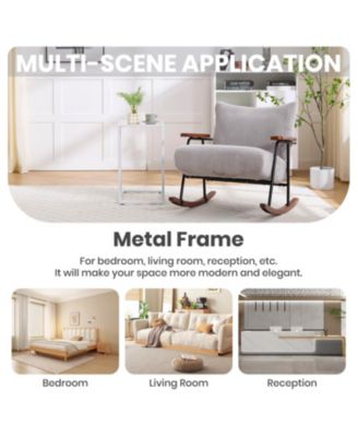 Streamdale Modern Accent Chair Arm Chair Living Room Rocking Chair Metal Frame