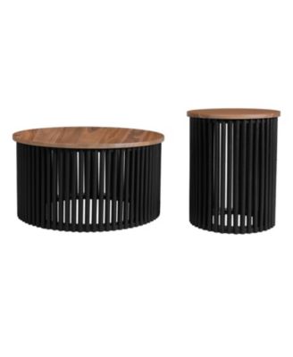 Acacia Wood Side Table - Handcrafted Modern Design