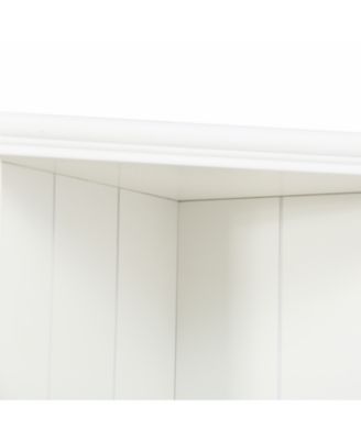 75" Display Cabinet & Triangle Bookshelves - White