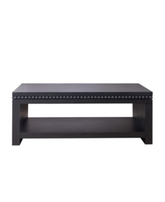 Modern Coffee Table - Beaded Trim, Open Shelf