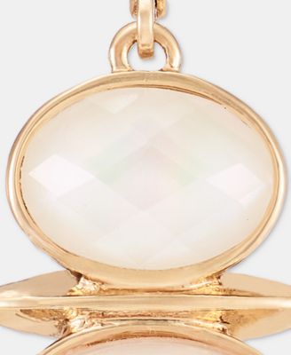 Stone & Mother-of-Pearl Snowman Drop Earrings