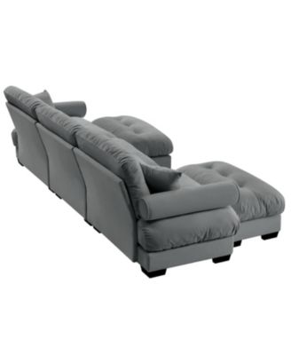 Streamdale U Shape Sectional Sofa with Ottomans, Modern Corner Couch