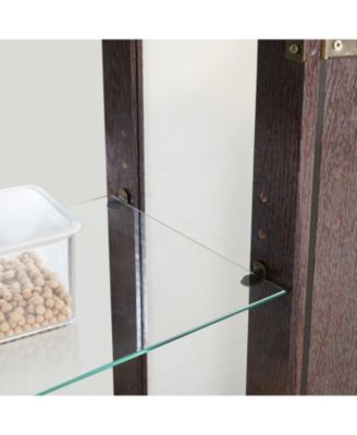  Cherry Curio Cabinet - Lighted Display, Mirrored Back