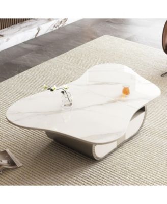 Butterfly Coffee Table - Sintered Stone Top, Storage & Drawer