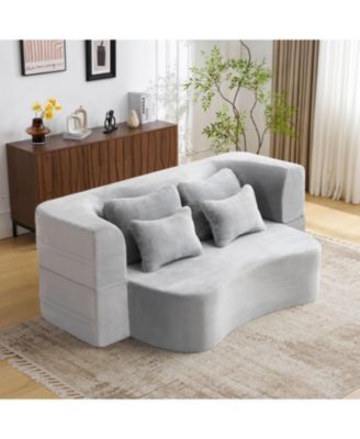 Queen Floor Sofa Bed with 4 Pillows