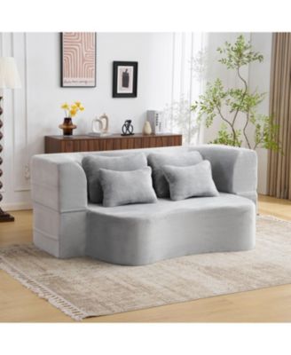Queen Floor Sofa Bed with 4 Pillows