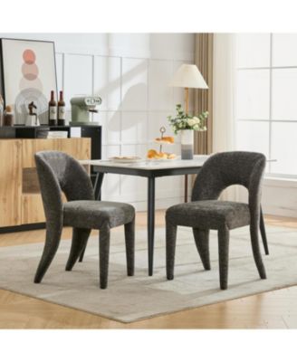 Set of 2 Chenille Dining Chairs