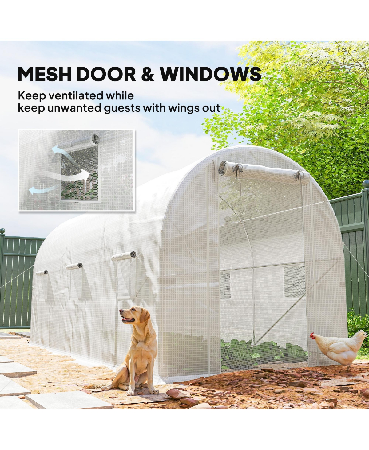 Outsunny Hoop house with Support Rods, Walk-in house,