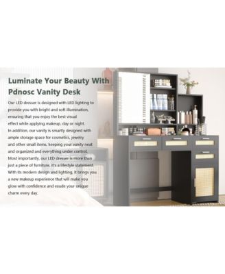 Streamdale LED Makeup Vanity with Adjustable Lighting & Ample Storage